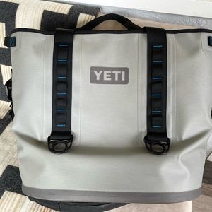 YETI Hopper M40, gently used, gray with black trim, includes can opener